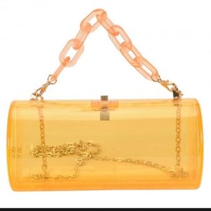 *NEW* Lucite Orange Clear Crossbody Bag